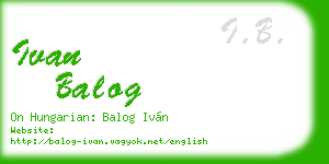 ivan balog business card